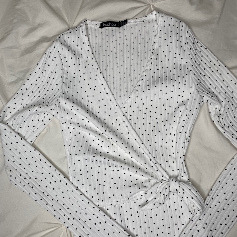 Boohoo Polkadot Long Sleeve Bodysuit